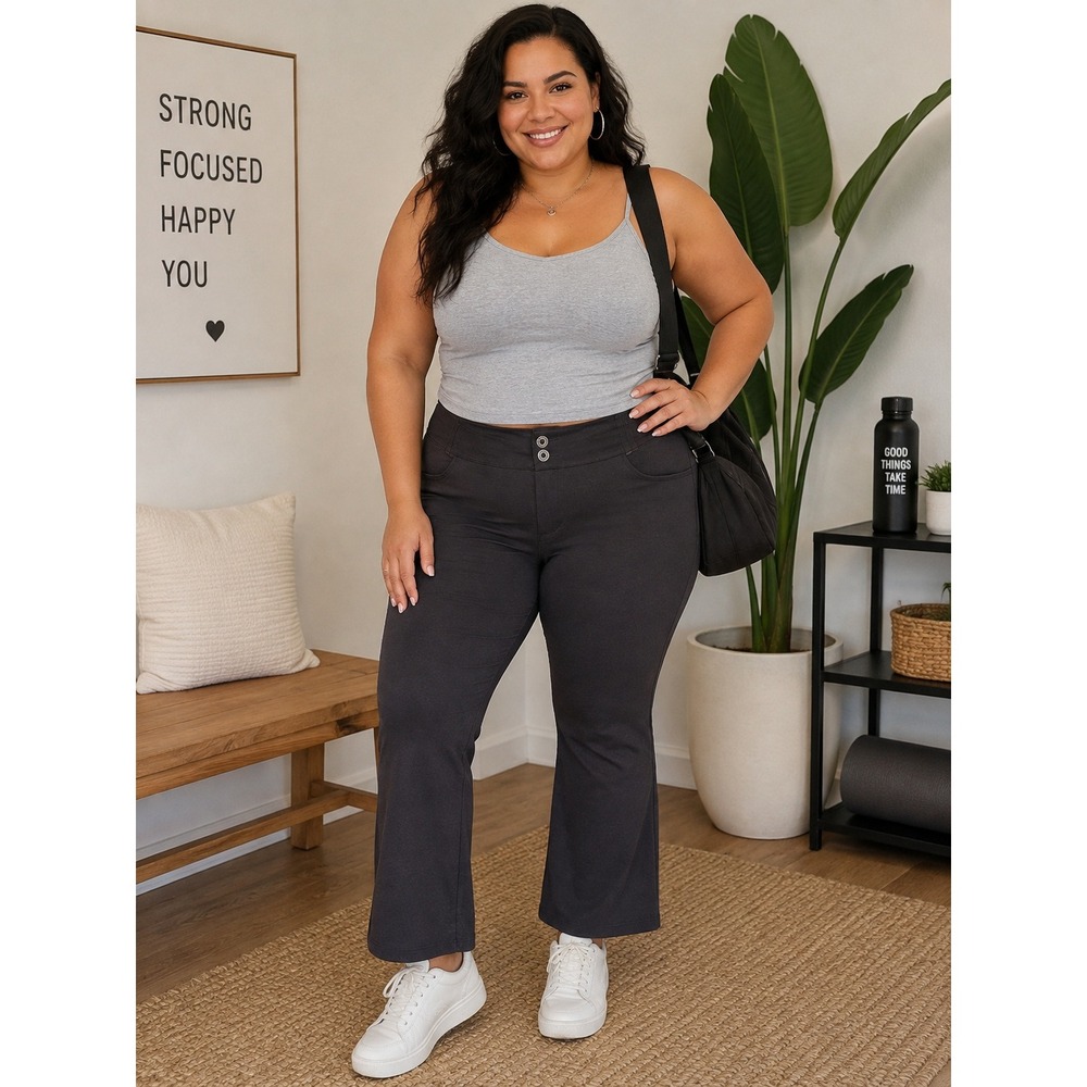 Torrid Studio Black Dress Pants Double Button Stretch Trousers Womens 22S
